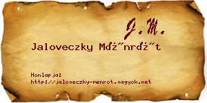 Jaloveczky Ménrót névjegykártya